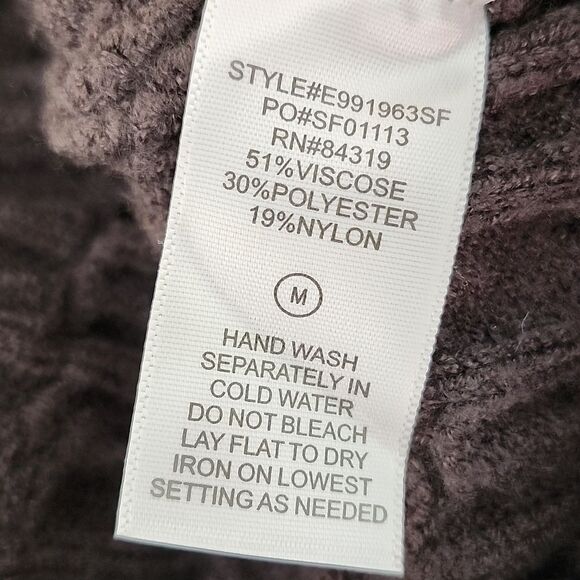 EVOLUTION By Cyrus Women's Gray Knitted Long Sleeve Asymetrical Fall Sweater M - Picture 8 of 9